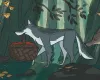 A grey wolf carrying a basket in its mouth